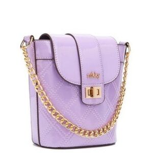 Mikky Lavender Quilted Crossbody Bag with Gold Chain